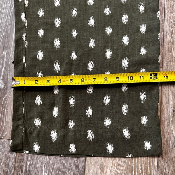 🛍️NWT Wide leg olive green with white elastic waist comfy pants Size 14 - Picture 5 of 11